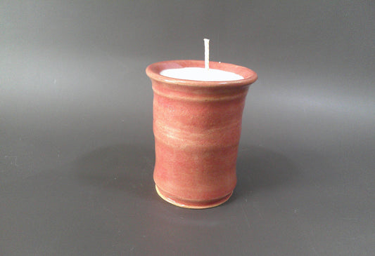 Light Red Unscented Soy Candle $15