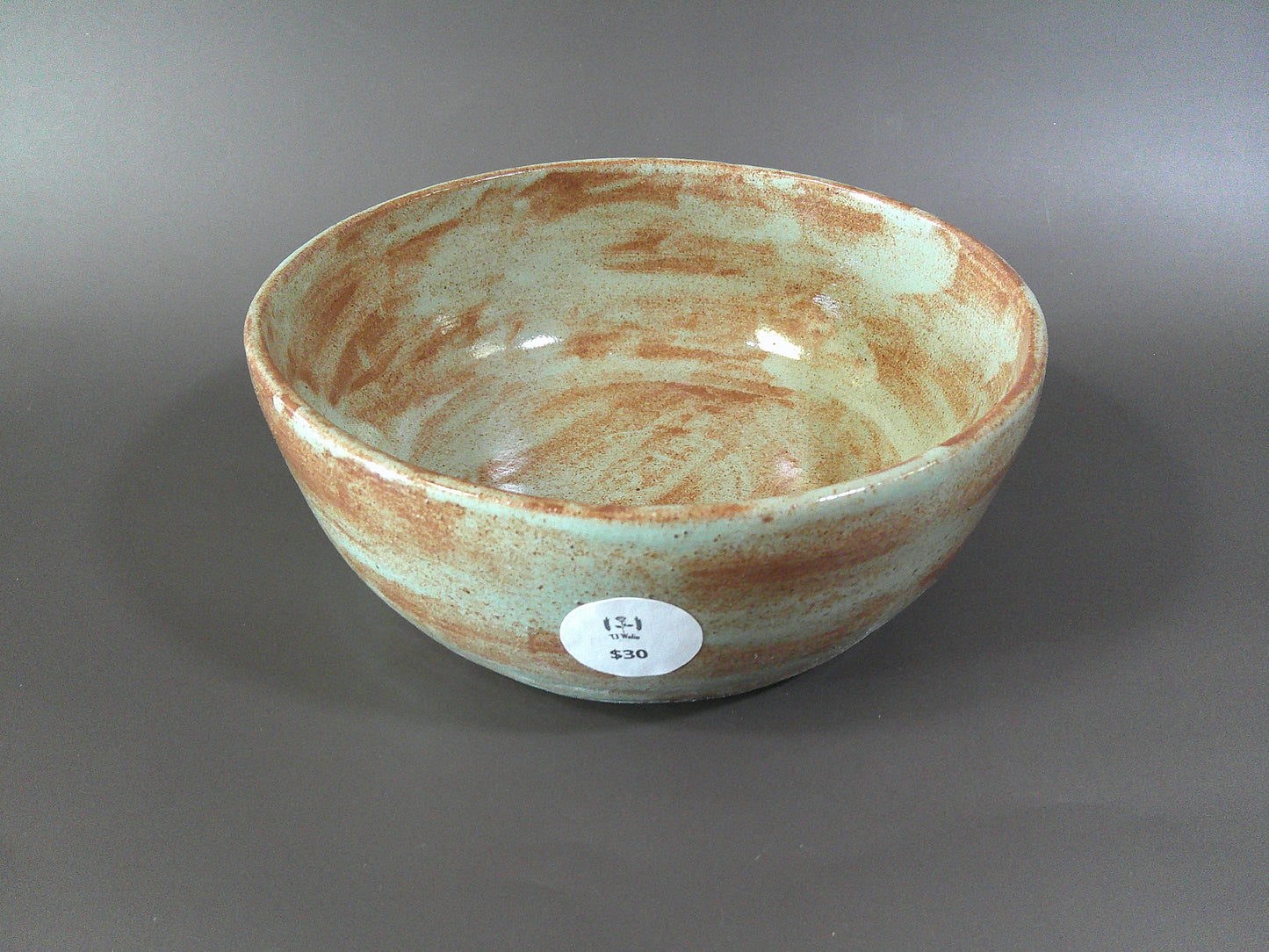 Pistachio/Brown medium size bowl $30